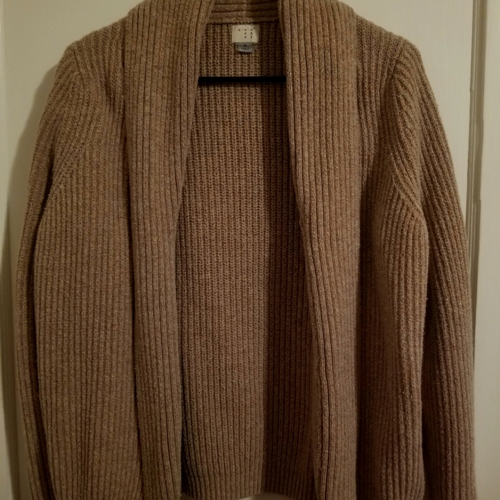 A New Day Chunky Knit Beige Cardigan Sweater Size M